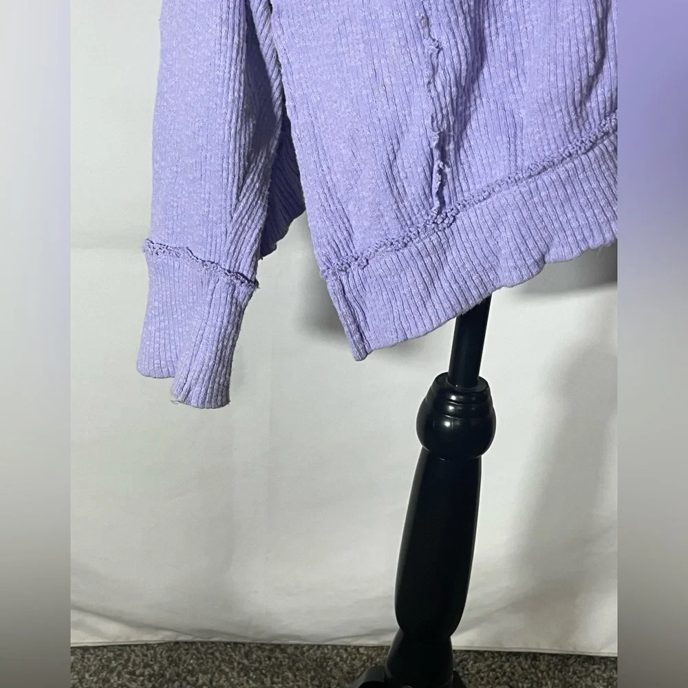 We The Free Freya Henley Ribbed Knit Oversized 1/2 Zip Womens Pullover Small - Picture 3 of 10